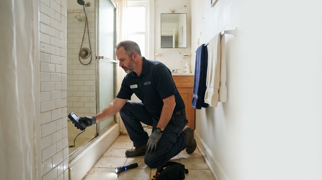 Using a moisture meter for bathroom leak detection Plainfield